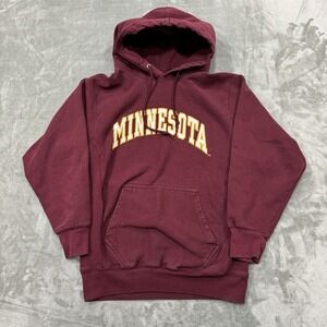 Vtg Minnesota Sweatshirt Mens XS Maroon Long Sleeve Hooded Steve & Barry's Logo